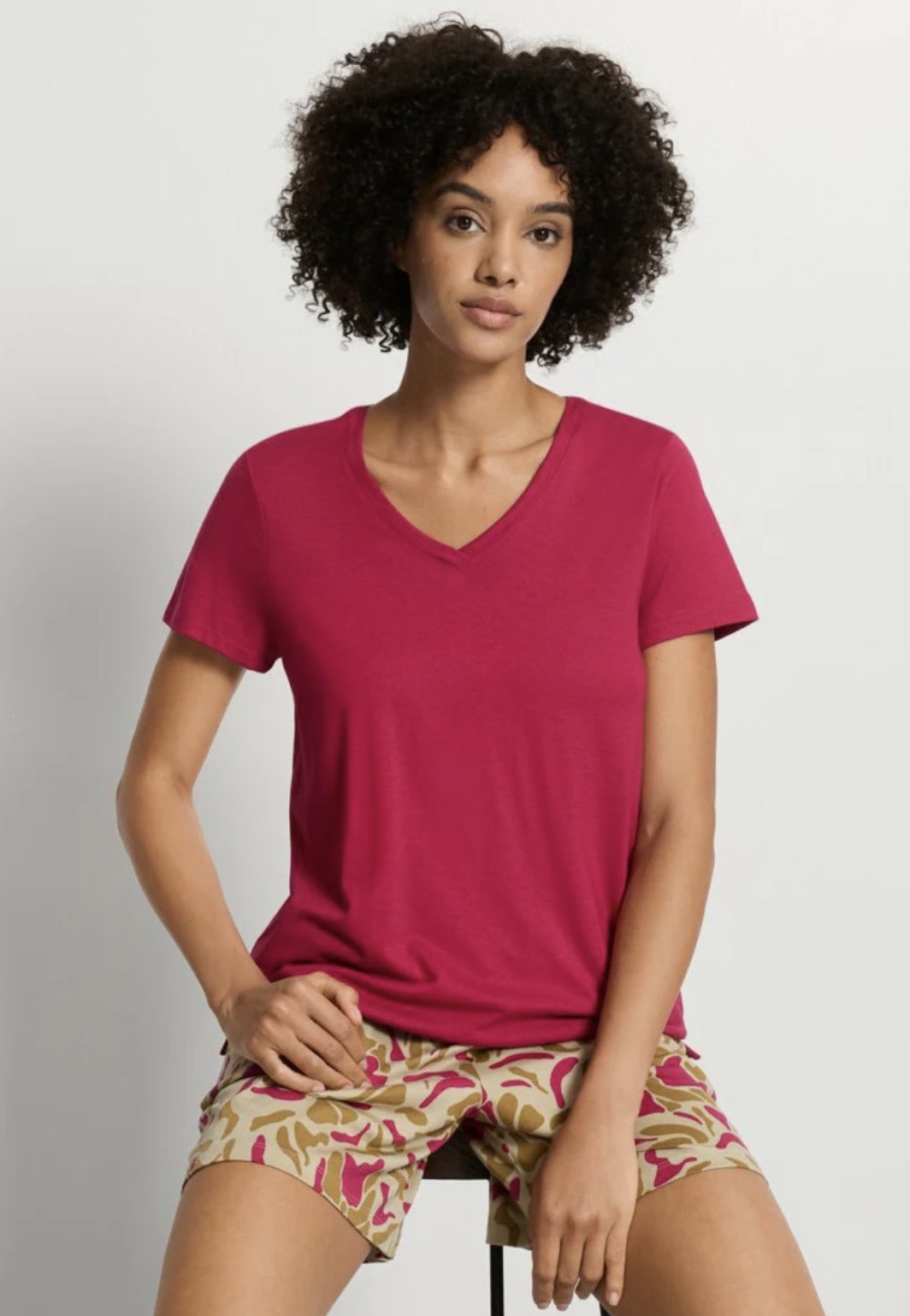 Hanro Tshirt Sleep and Lounge light sangria