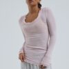 Seamless Basic langarm Tshirt Cotton Romance pale rose