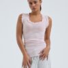 Seamless Basic Tank Top Flounce pale rose