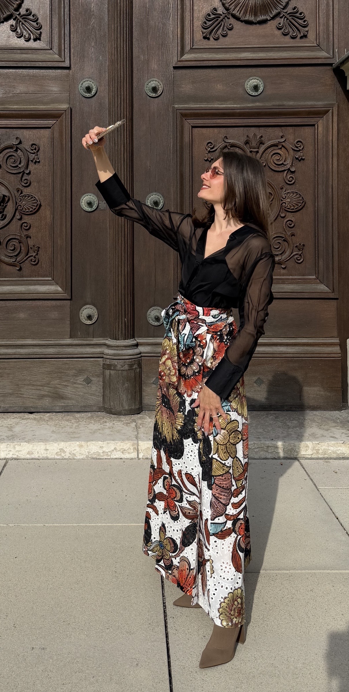 Pearl and Caviar Maxi Skirt print