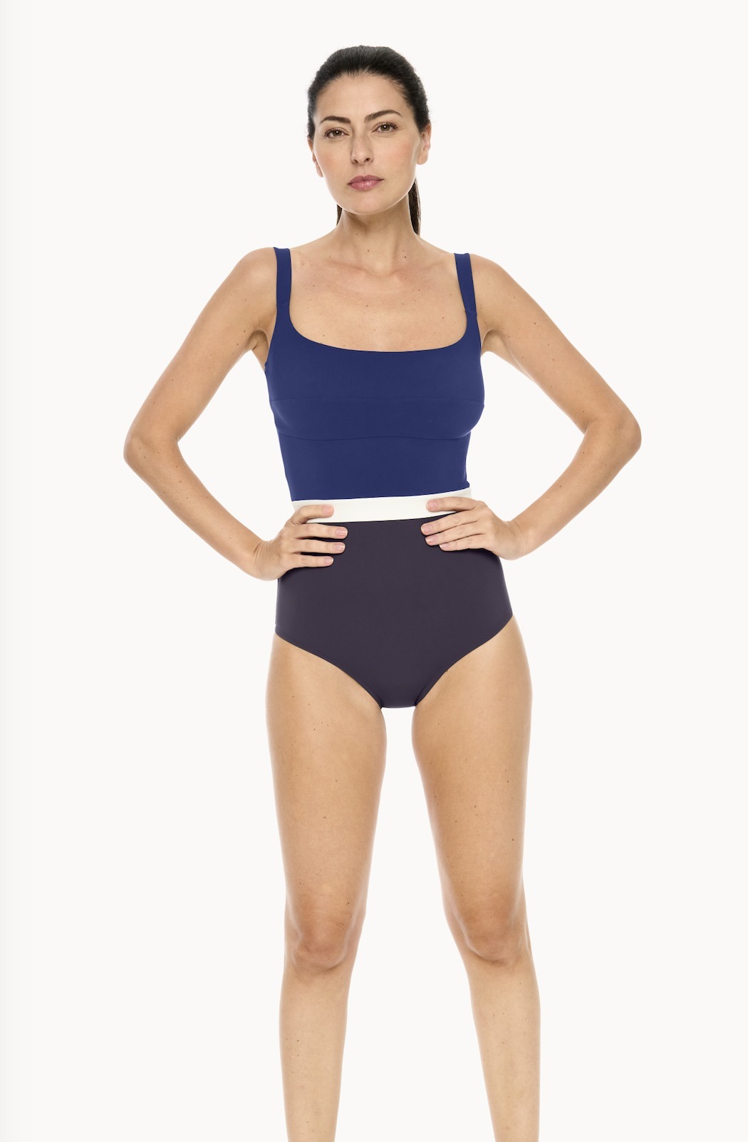 Nathalie Schweizer Badeanzug nachtblau/weiss/marine