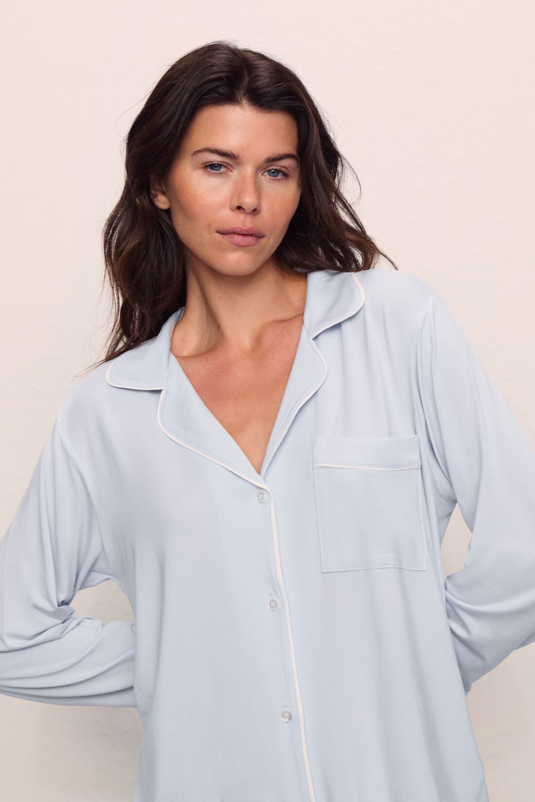 Alternative view of Eberjey Pyjama Gisele ice blue/ivory