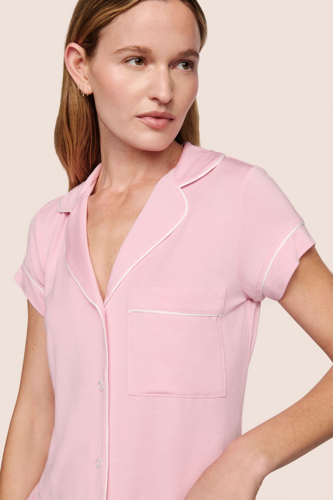 Alternative view of Eberjey  Shortie Short PJ Set Gisele pink nectar/ivory