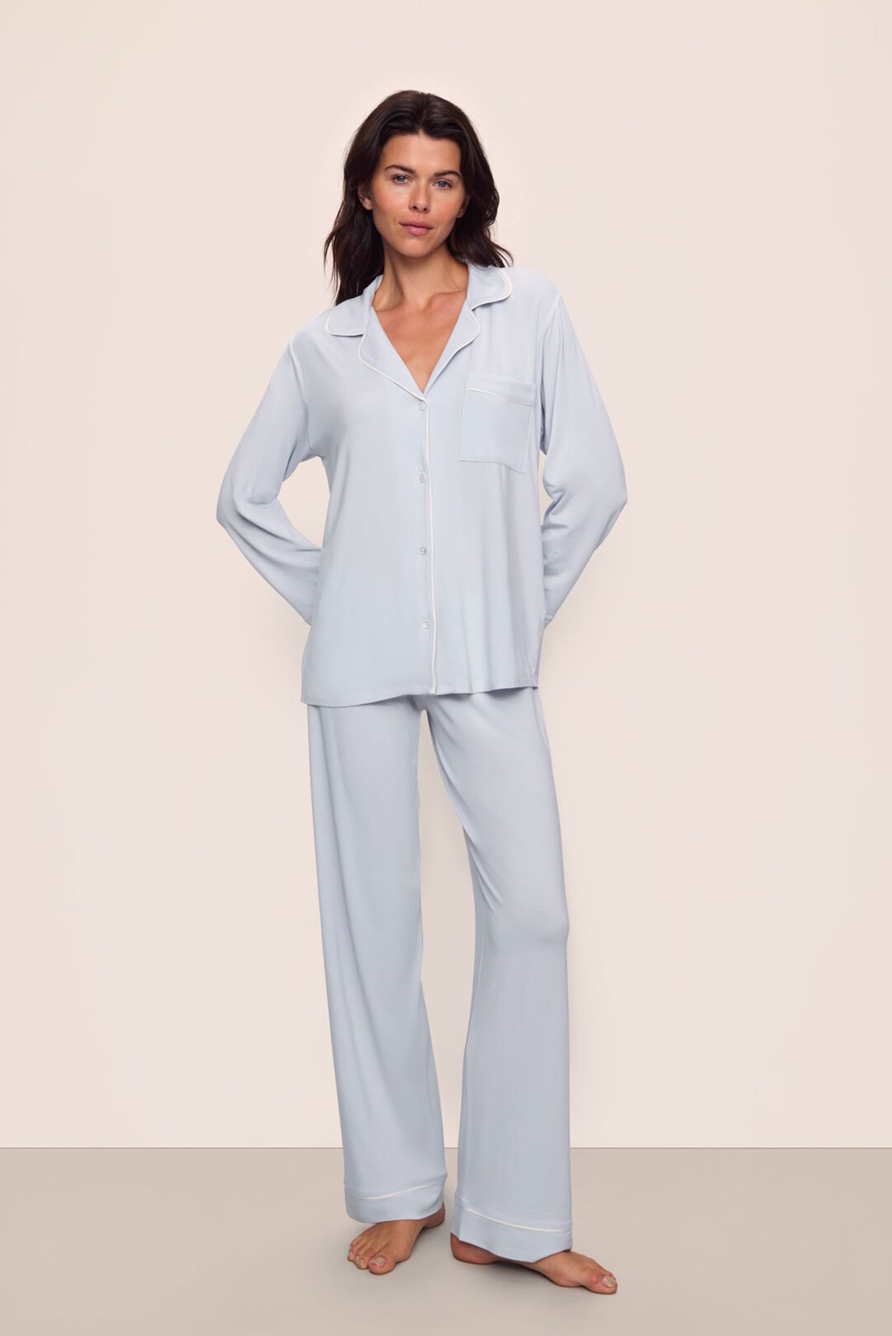 Eberjey Pyjama Gisele ice blue/ivory