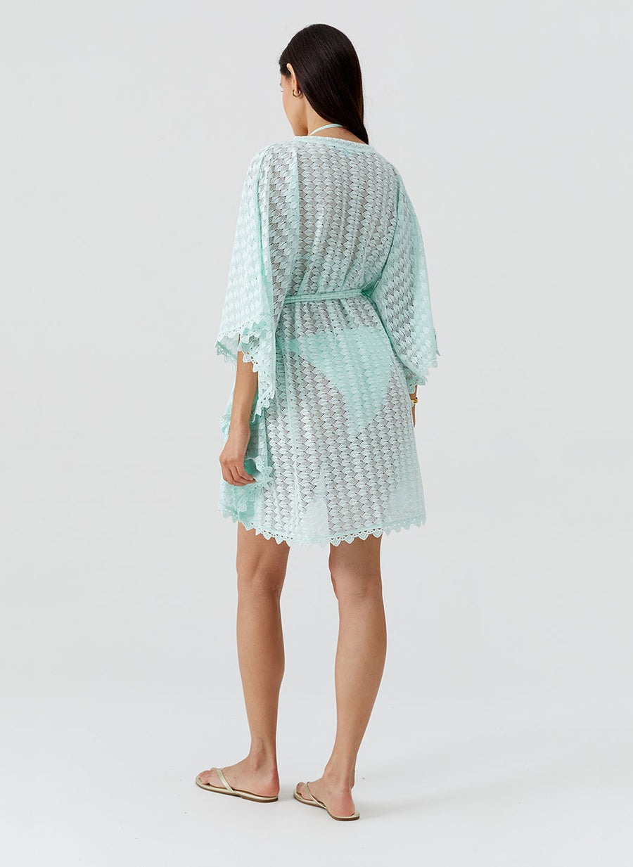 Alternative view of Melissa Odabash Kaftan Petra mint