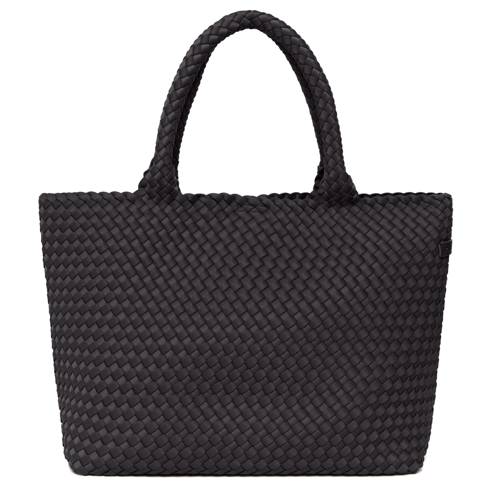 Sorbet Island Handwoven Neoprene Tote Bag Large dark grey