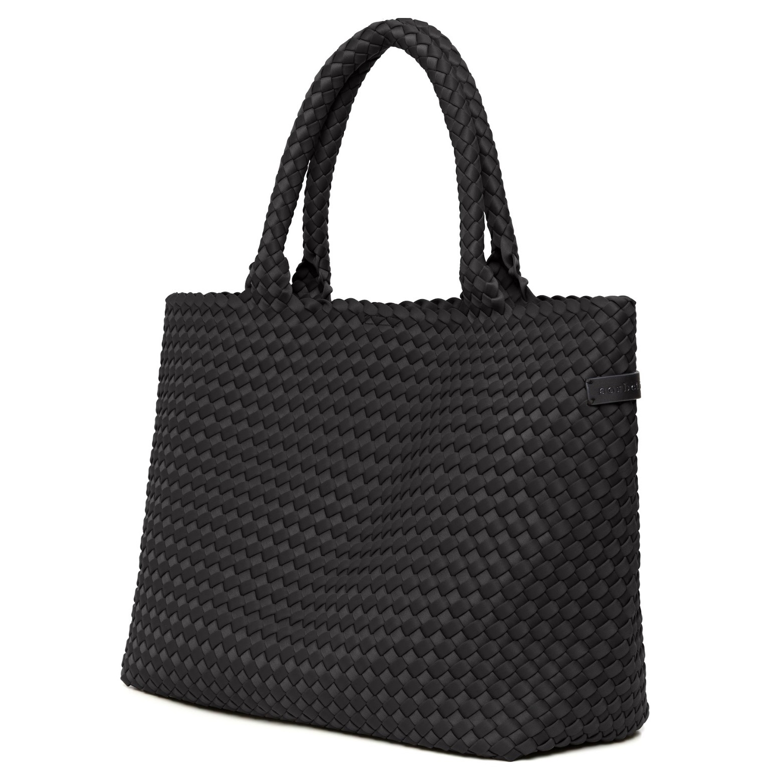 Alternative view of Sorbet Island Handwoven Neoprene Tote Bag Large dark grey