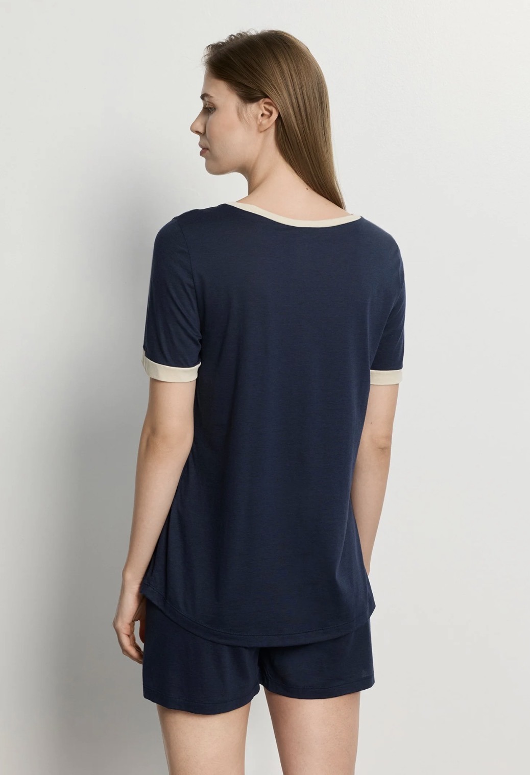Alternative view of Hanro halbarm Pyjama Laura deep navy