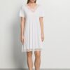 Hanro halbarm Nachthemd Cira NW light off white