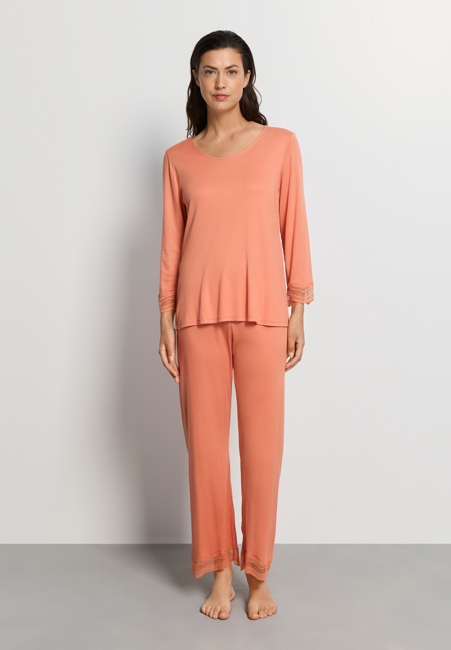 Hanro Pyjama Cira light Carnelian