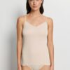 Hanro Cotton Seamless Spaghetti Top summer sand