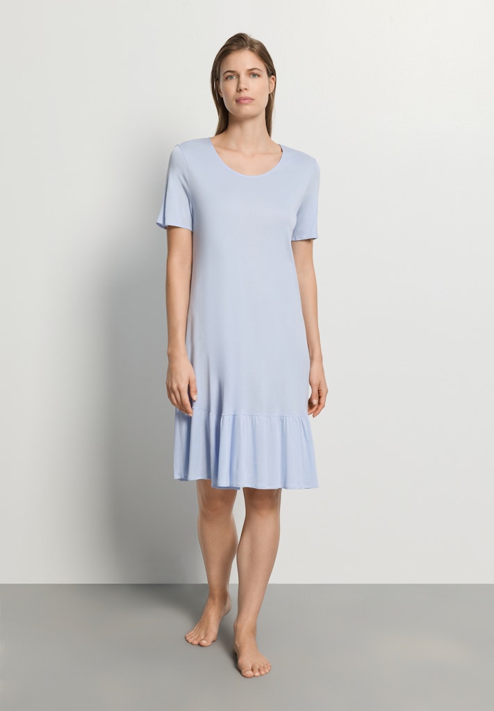 Hanro Nachthemd halbarm Isabella blue dove