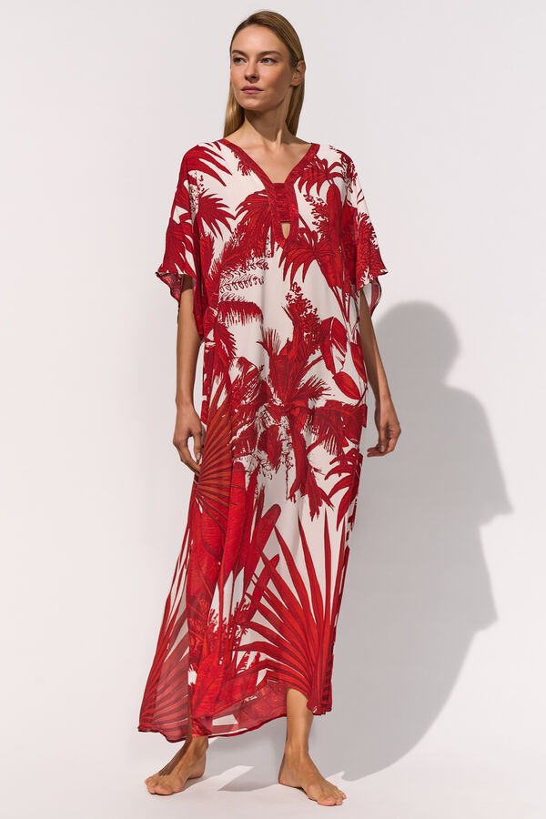 Maryan Mehlhorn Kaftan Palmaria creme rouge