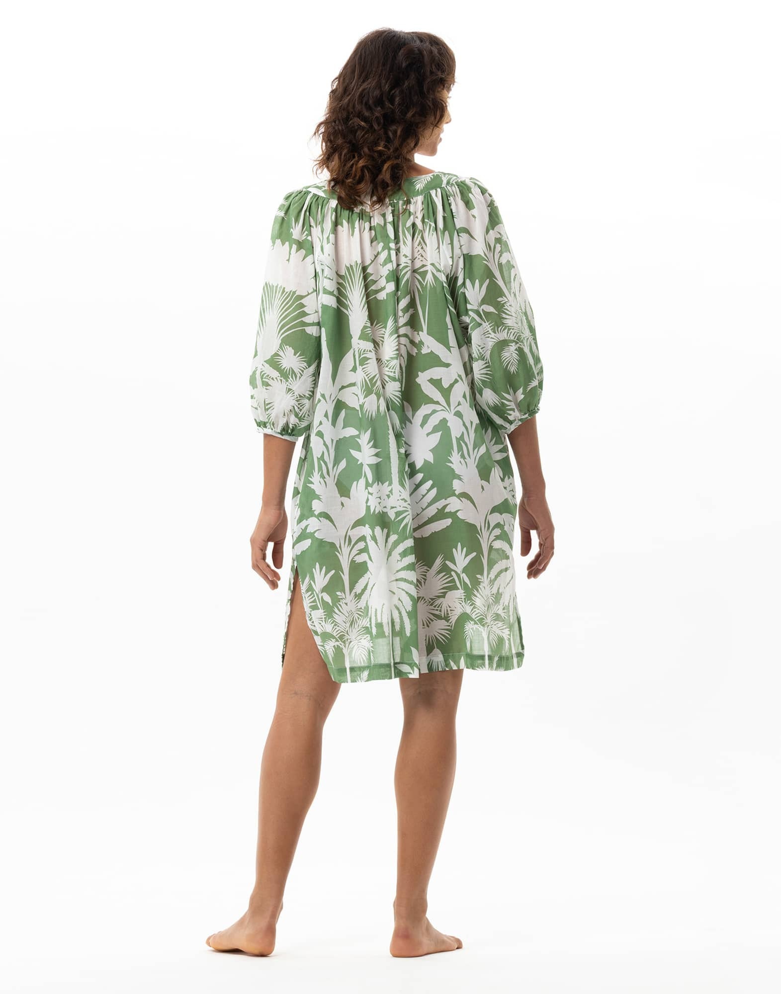 Alternative view of Le Chat Kaftan Cotton Voile Bronzette 240 feuillage