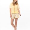 Le Chat Pyjama Shorty Patio 200 Cotton yellow/white