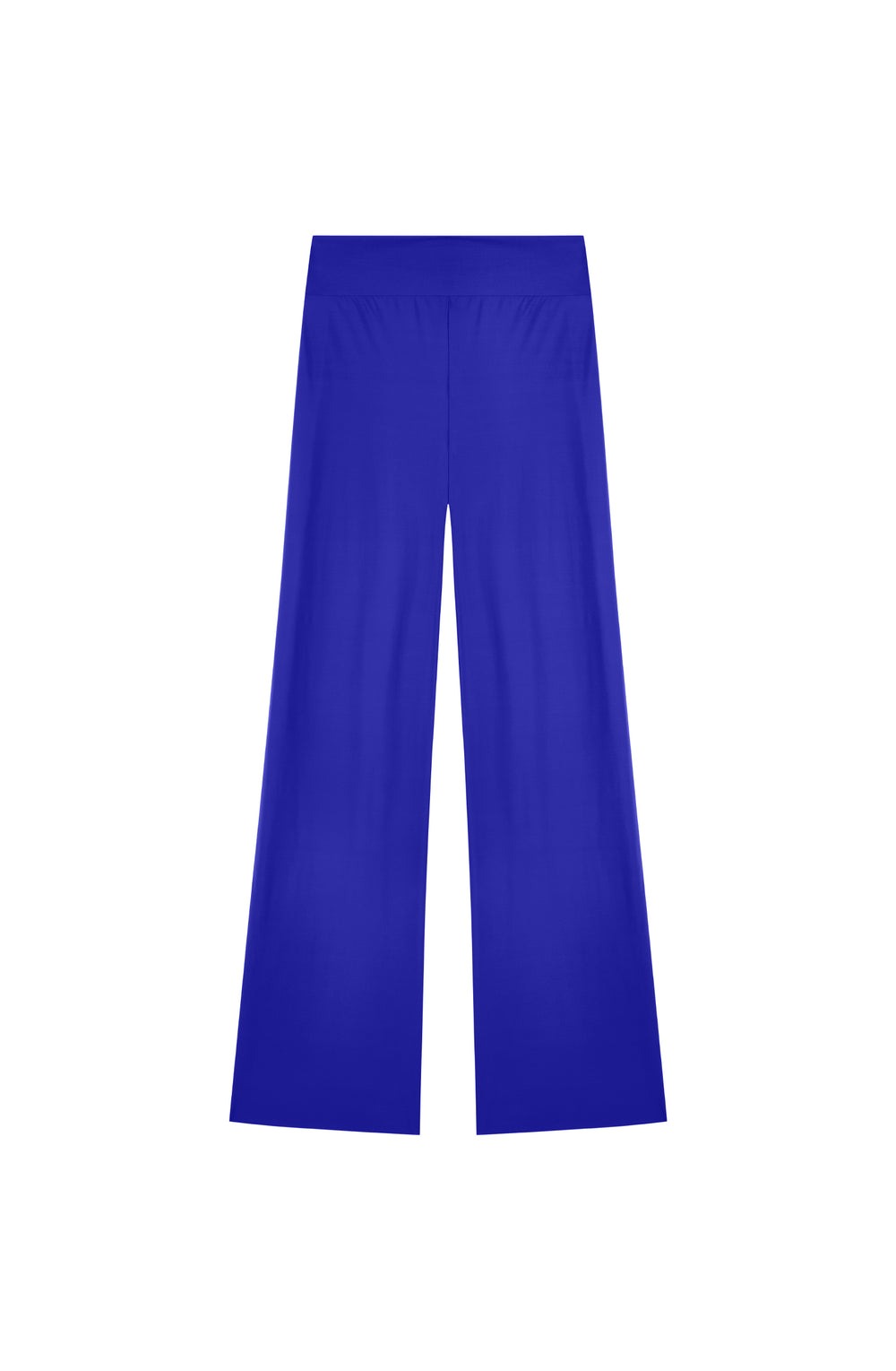 Royal blue wide-leg pants with a high waistband.
