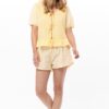 Le Chat Pyjama Shorty Patio 200 Cotton yellow/white