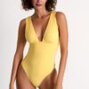 Shan Badeanzug Timeless plunging one-piece swimsuit 42690-03 azur