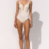 Maryan Mehlhorn cut out Badeanzug Souflee silk white