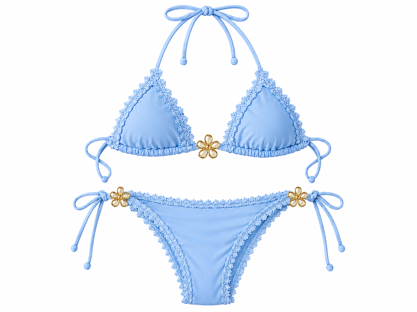 Raffaela de Angelo Bikini cielo flower gold