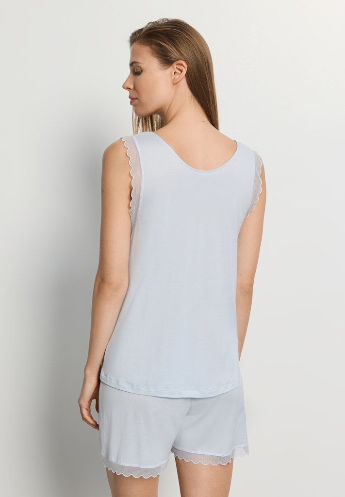 Alternative view of Hanro kurzer Pyjama ohne Arm Inaya watery blue