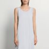 Hanro Cotton Seamless Midi Slip blue dove