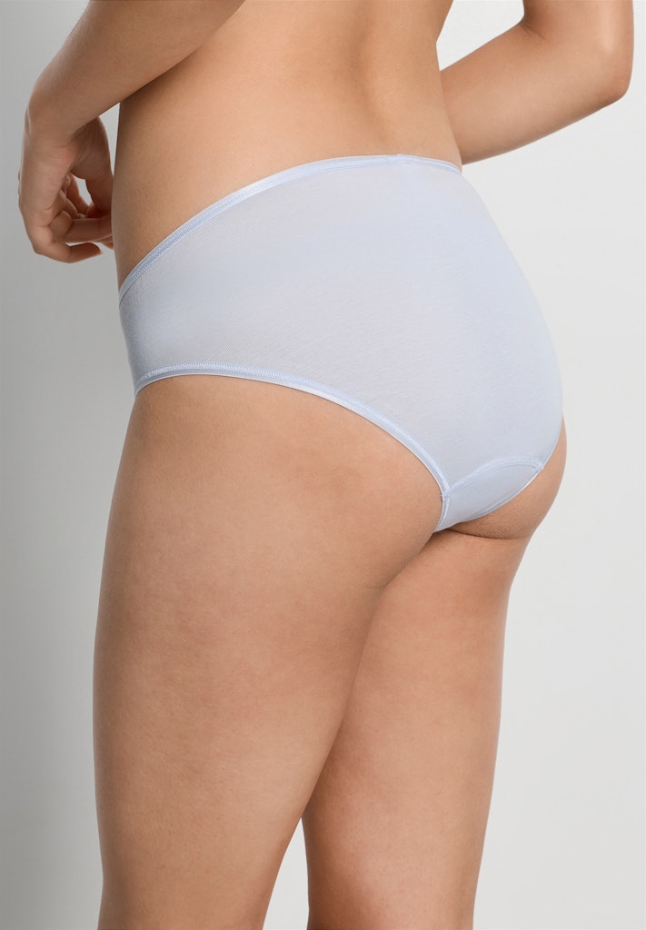 Alternative view of Hanro Cotton Seamless Midi Slip blue dove