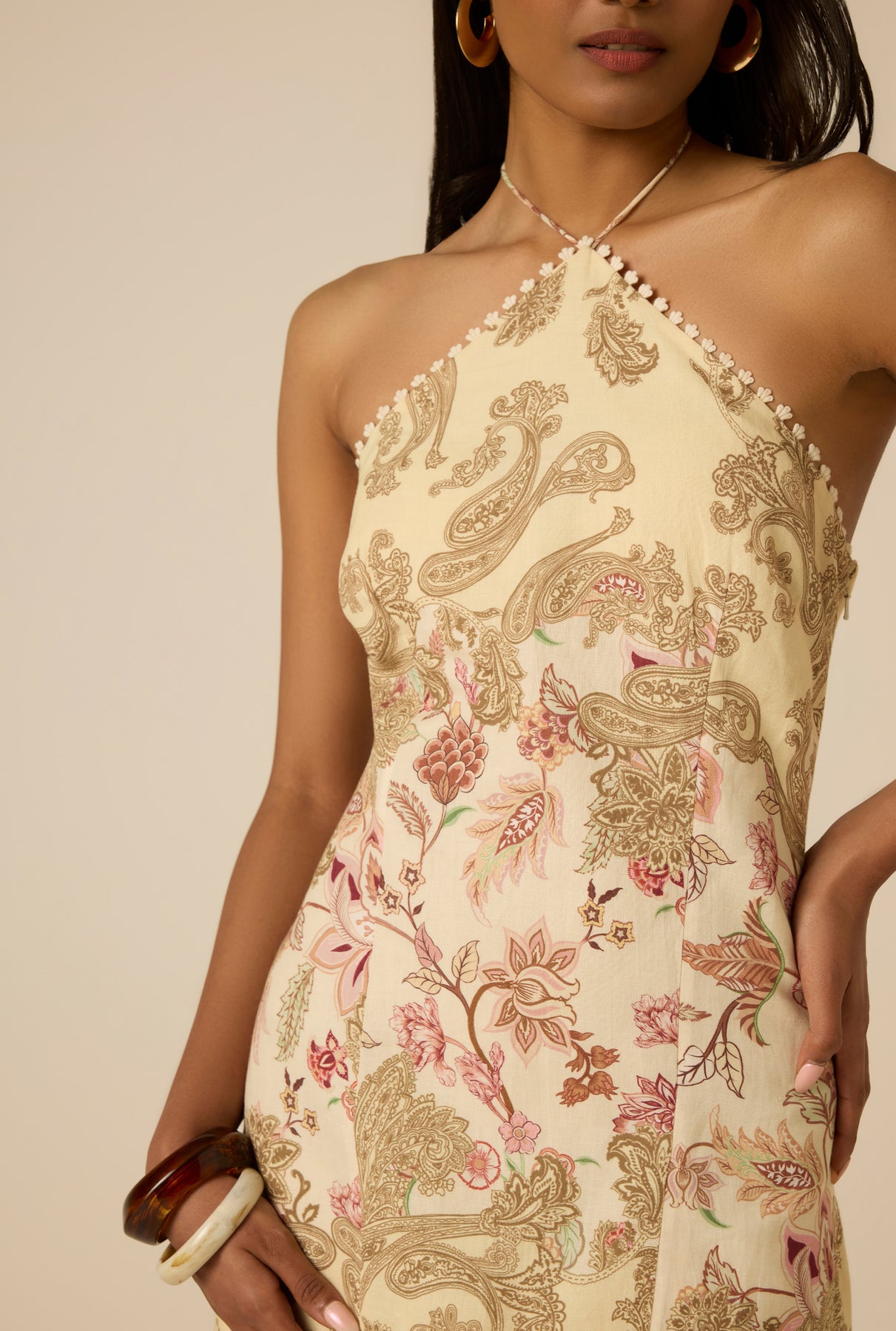 Hemant and Nandita Kleid kurz Dani yellow multi – Bild 3