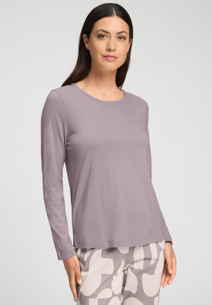 Hanro Shirt langarm Sleep and Lounge stormy rose