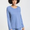 Hanro Shirt langarm Sleep and Lounge bluebird