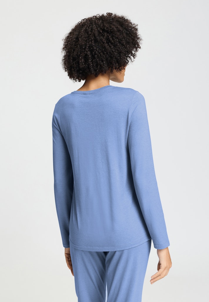 Alternative view of Hanro Shirt langarm Sleep and Lounge bluebird