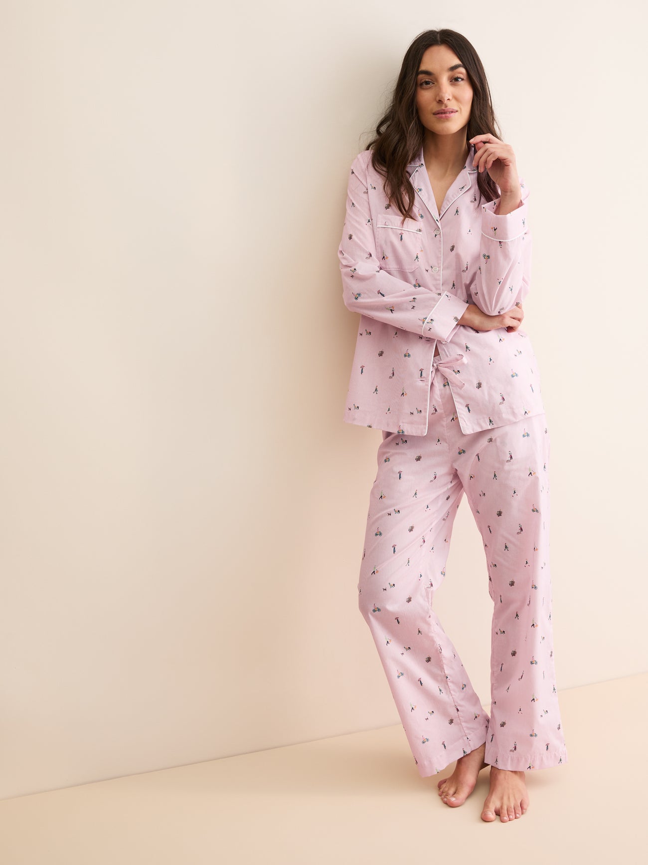 Derek Rose Pyjama Set People of London pink
