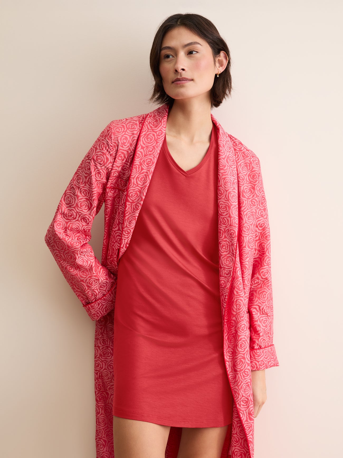 Derek Rose Sleepshirt Lara red – Bild 3
