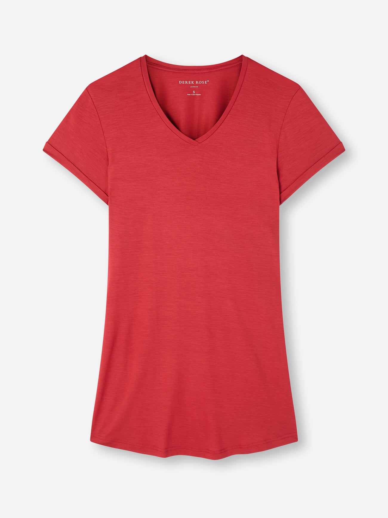 Derek Rose Sleepshirt Lara red – Bild 4
