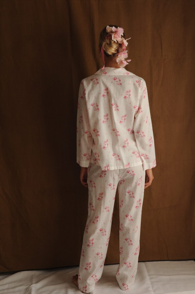 Alternative view of Lalide a Paris Pyjama Juliette rose/blanc