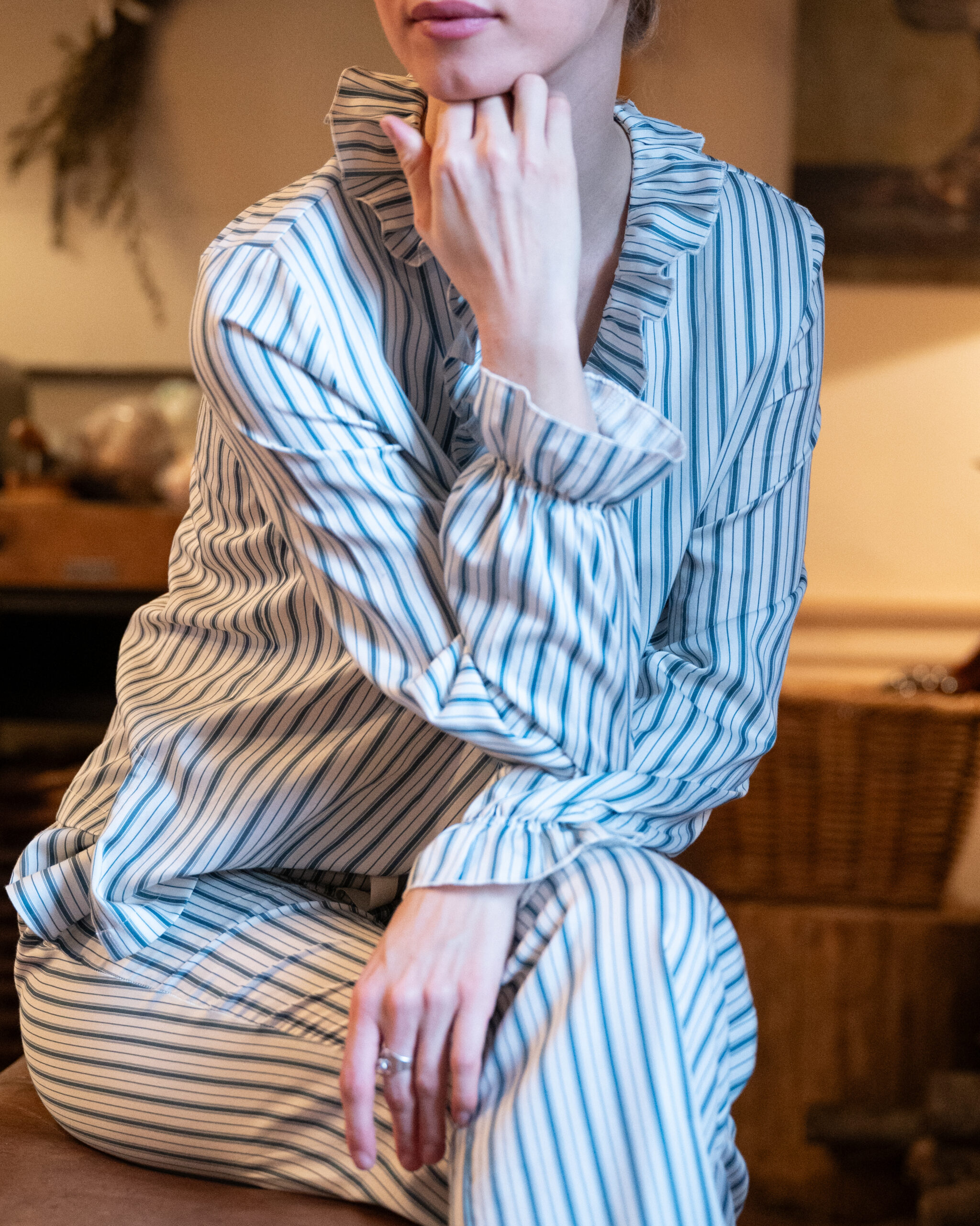Lalide a Paris Pyjama Jamie blue/blanc – Bild 2