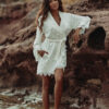 Marjolaine Bademantel lang Celeste naturel