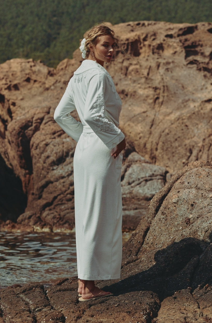 Alternative view of Marjolaine Bademantel lang Celeste naturel