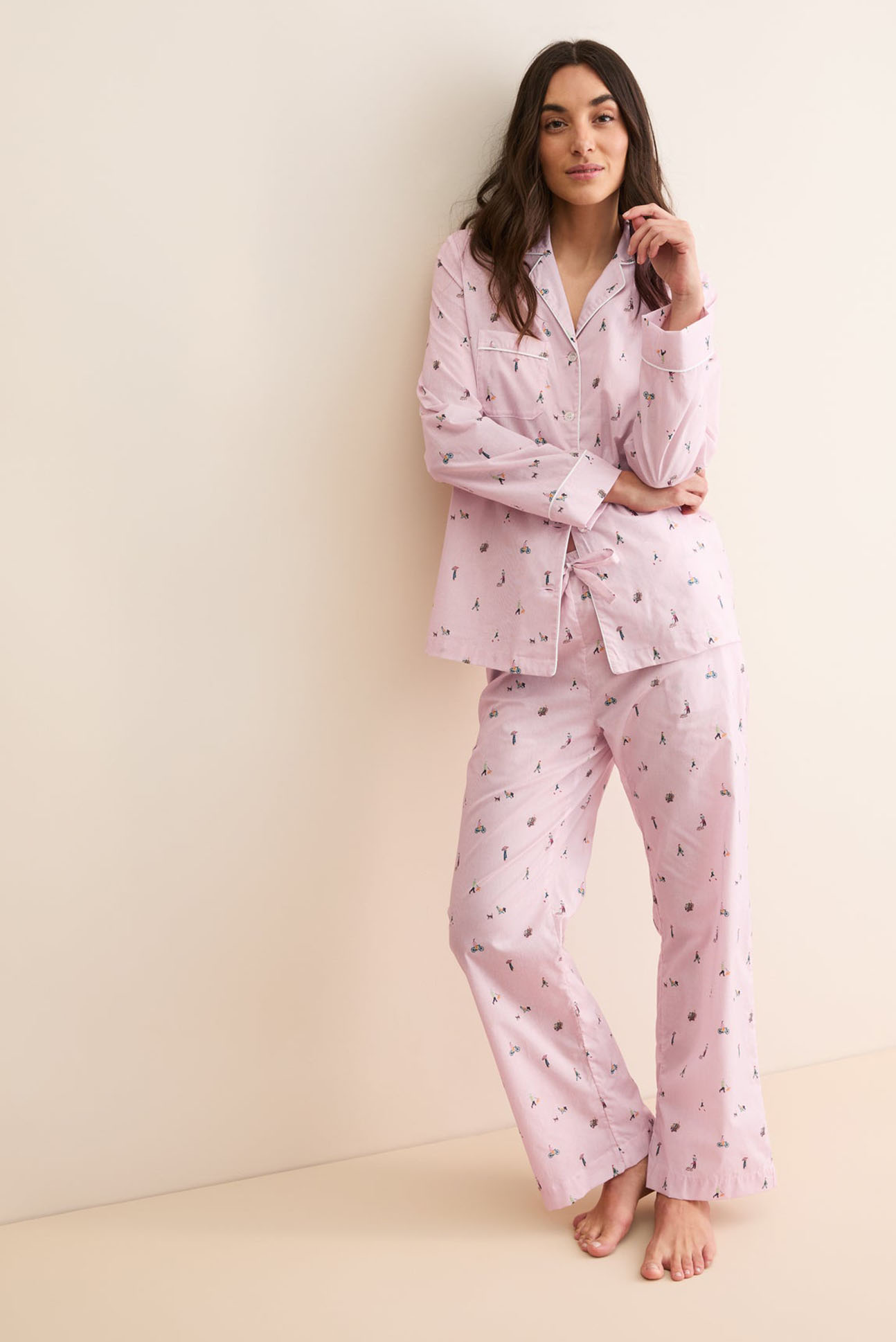 Derek Rose Pyjama Set People of London pink