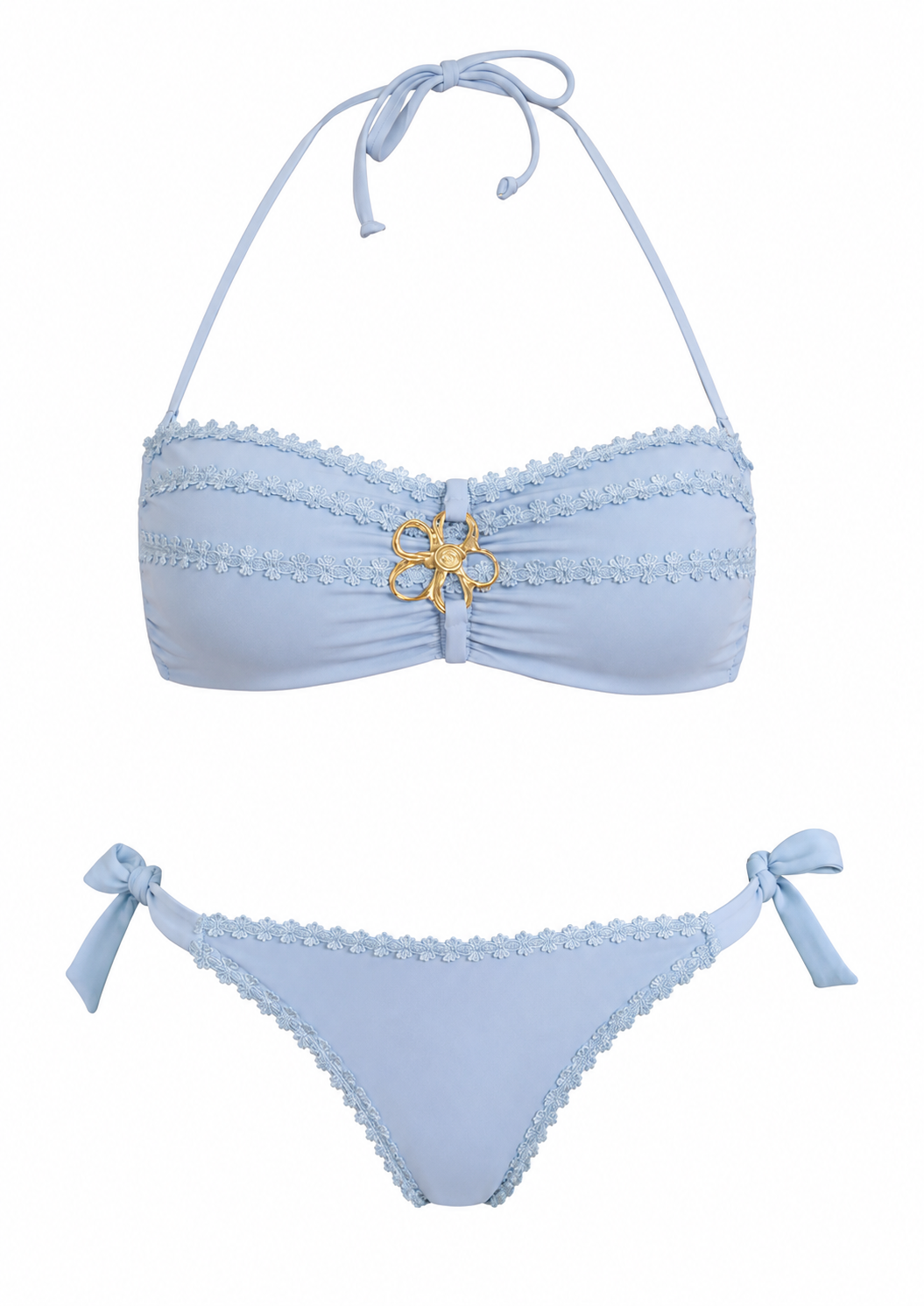 Raffaela de Angelo Bandeau Bikini cielo