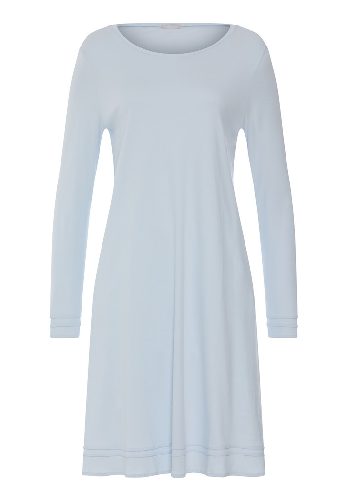 Hanro langarm Nachthemd Pilar 100cm pastel sky – Bild 3