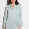 Zimmerli Sleepshirt Feminine Stripe sage stripes