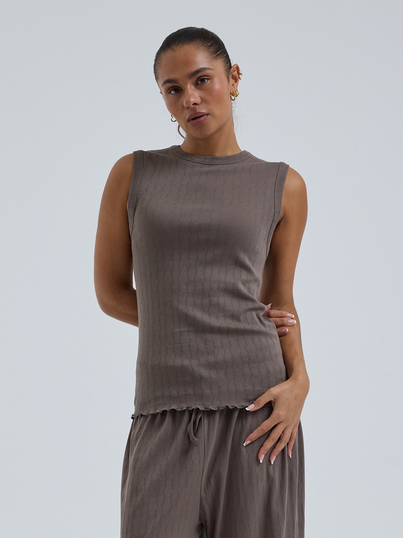 Seamless Basic Cardigan Jacquard Wrap fungi
