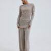 Seamless Basic Merino Oberteil Elegante beige