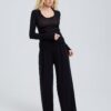 Seamless Basic langarm Tshirt Cotton Romance black