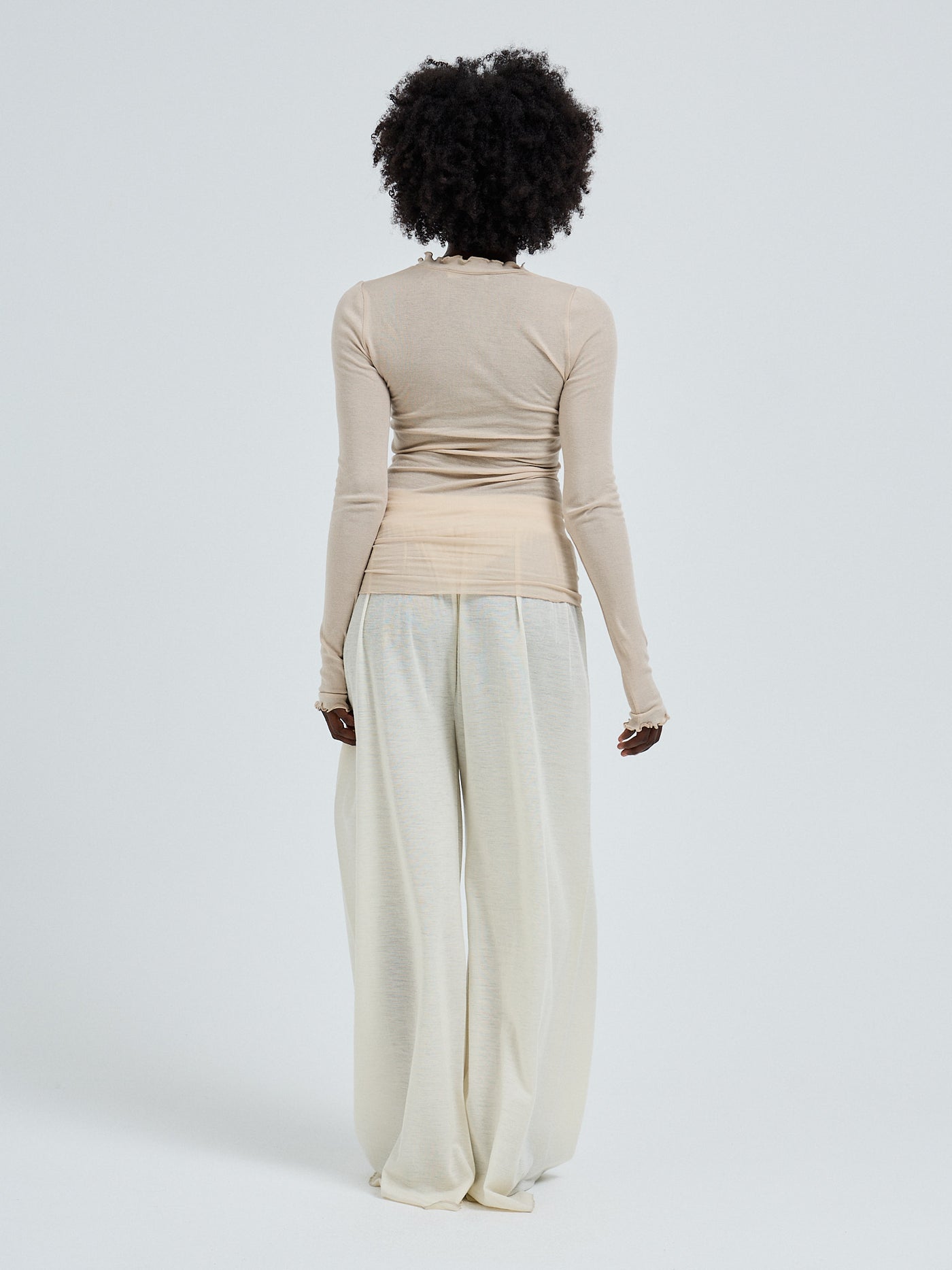 Alternative view of Seamless Basic langarm Tshirt Cotton Romance dark sand