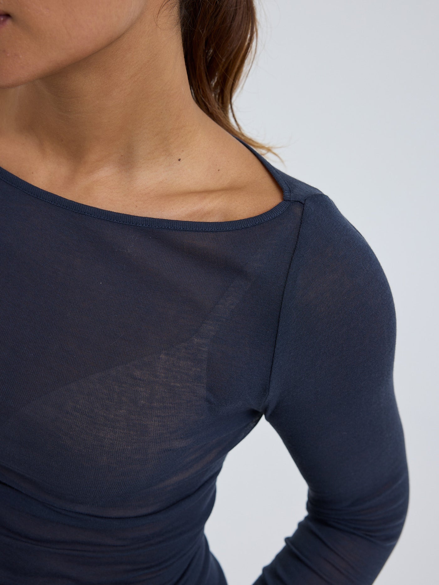 Seamless Basic Cotton Boat Neck midnight – Bild 3