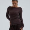 Seamless Basic Cotton Boat Neck midnight