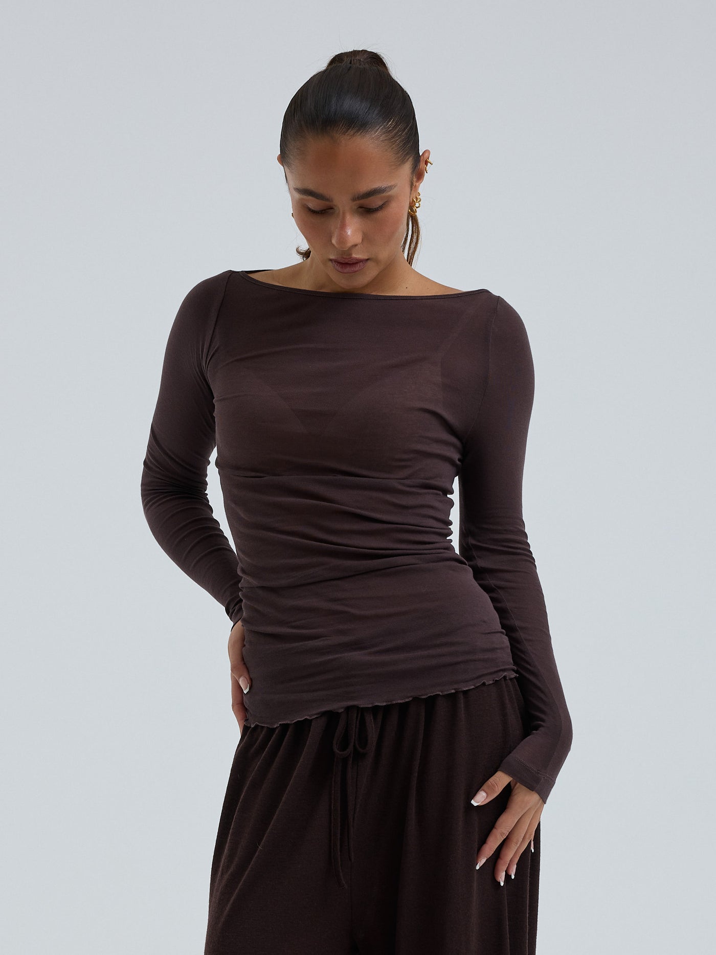 Seamless Basic Cotton Boat Neck java