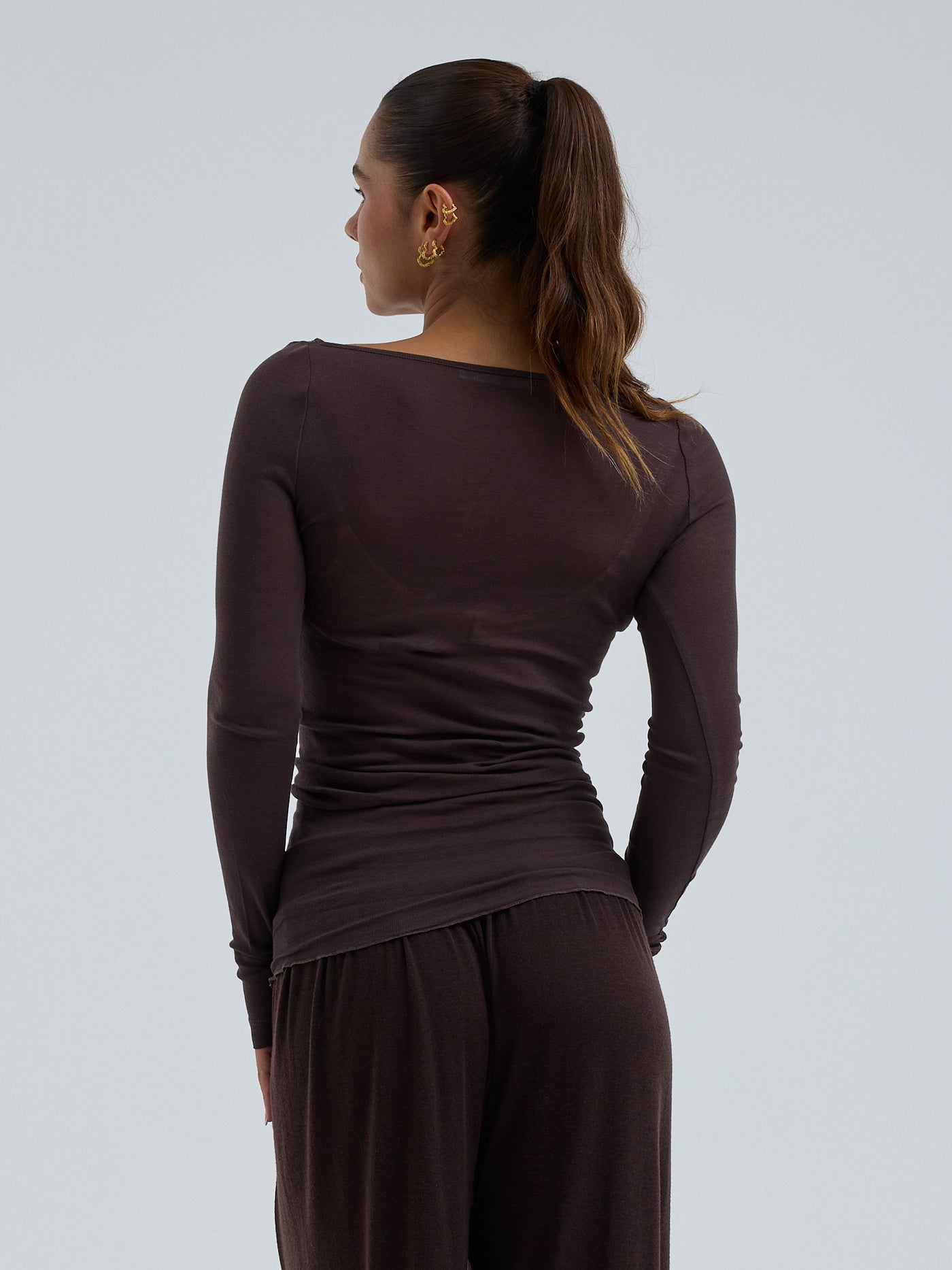 Alternative view of Seamless Basic Cotton Boat Neck java